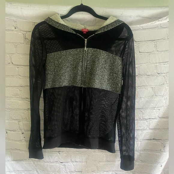Guess Tops - 5/$20 Guess Los Angeles Women’s Mesh‎ Zip Up Hoodie Medium